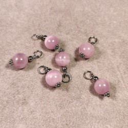 Kunzite - Petit pendentif perle 10mm - 4ème chakra
